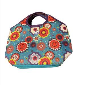 Igloo bright blue and happy flowers lunch satchel GUC